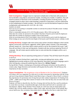 University of Houston Charter School: Voyagers Lesson Plan For the