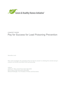 Pay for Success for Lead Poisoning Prevention