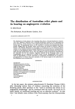 The distribution of Australian relict plants and its bearing on