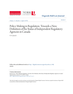 Policy Making in Regulation: Towards a New Definition of the Status