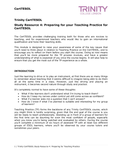 Preparing for your teaching practice