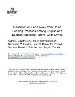 Influences on Food Away from Home Feeding