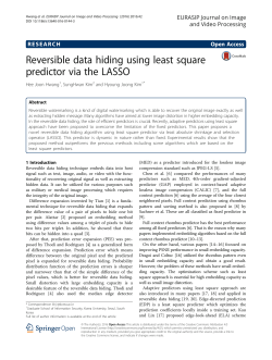 Reversible data hiding using least square predictor via the LASSO