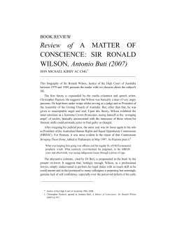 Sir Ronald Wilson - The University of Sydney