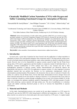 Chemically Modified Carbon Nanotubes (CNTs) with Oxygen and