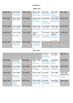 bar rota april 2015 may 2015