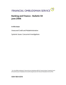 Bulletin 50 - Financial Ombudsman Service