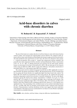 Acid-base disorders in calves with chronic diarrhea