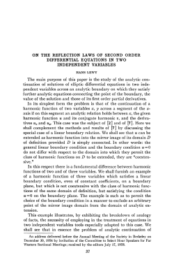 ON THE REFLECTION LAWS OF SECOND ORDER DIFFERENTIAL