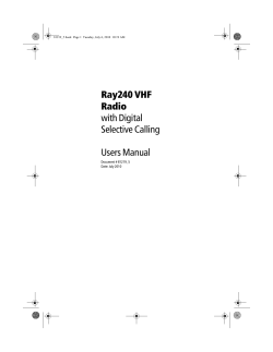 Ray240 VHF Radio with Digital Selective Calling Users Manual