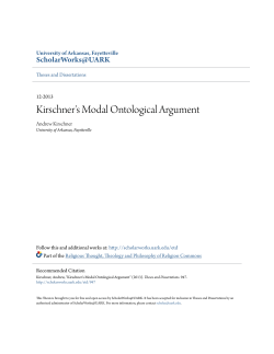 Kirschner`s Modal Ontological Argument