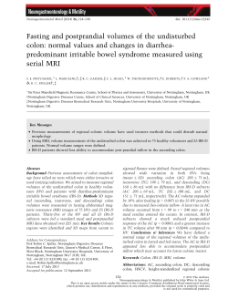 Fasting and postprandial volumes of the undisturbed colon: normal