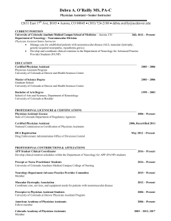 Curriculum Vitae - University of Colorado Denver