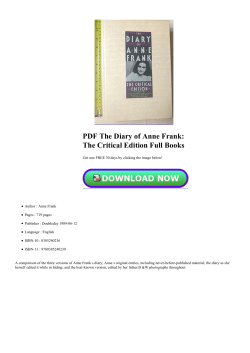 PDF The Diary of Anne Frank: The Critical Edition Full