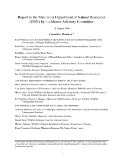 Moose Advisory Committe Report - Minnesota DNR - MN-dnr