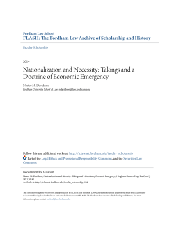 Nationalization and Necessity: Takings and a Doctrine of Economic