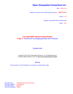Topic 6: Schema for coverage geometry and functions