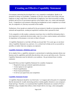 Creating an Effective Capability Statement