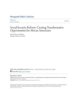 Social Security Reform - Marquette Law Scholarly Commons