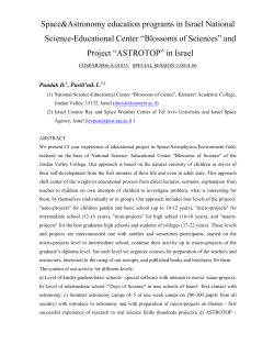 Programs ASTROTOP and D-SPACE, Dr. David Pundak and Dr. Lev