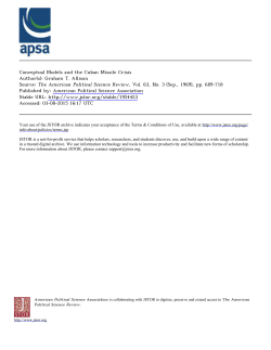 Conceptual Models and the Cuban Missile Crisis Author(s): Graham