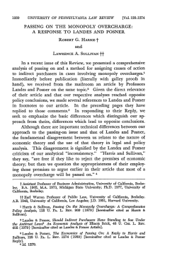 Passing On the Monopoly Overcharge: A Response to Landes and