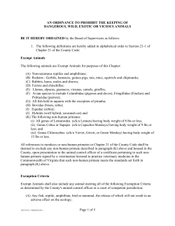 Page 1 of 5 AN ORDINANCE TO PROHIBIT THE