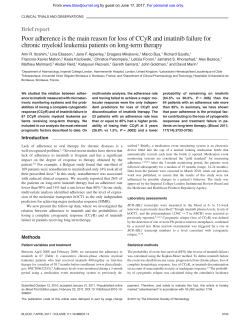 Poor adherence is the main reason for loss of CCyR