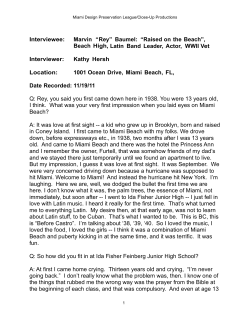 Interviewee: Marvin &ldquo;Rey&rdquo; Baumel: &ldquo;Raised on the Beach&rdquo;