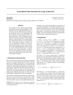 Generalized Value Functions for Large Action Sets