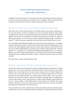 General Information about Germany &ndash; History after World War II