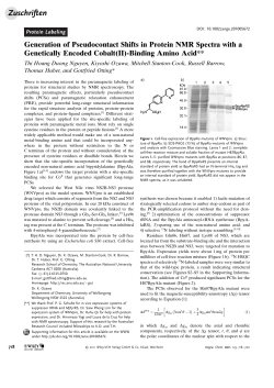 Generation of Pseudocontact Shifts in Protein NMR Spectra with a