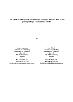 The effects of firm-specific variables and consensus - S