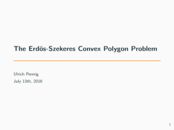 The Erd&ouml;s-Szekeres Convex Polygon Problem