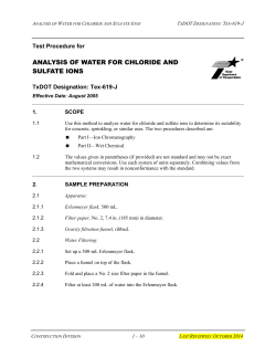 analysis of water for chloride and sulfate ions