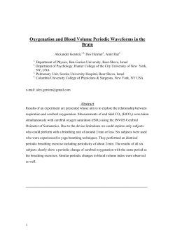Oxygenation and Blood Volume Periodic Waveforms in the