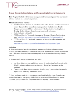 Group Debate: Acknowledging and Responding to Counter