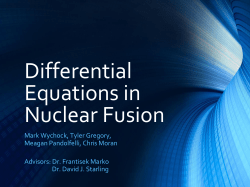 Differential Equations in Nuclear Fusion