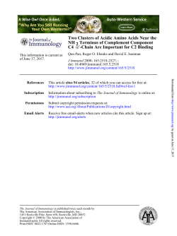 Chain Are Important for C2 Binding &prime;&alpha; C4 Terminus of Complement