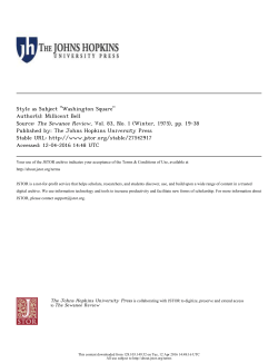 Style as Subject "Washington Square"