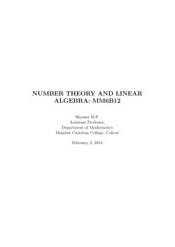 number theory and linear algebra