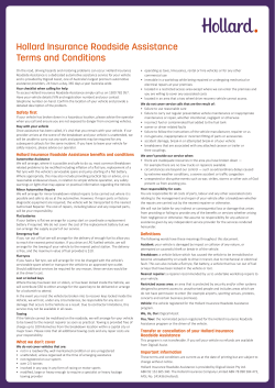 Hollard Roadside Assistance Terms and Conditions