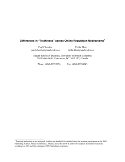 Differences in &ldquo;Truthiness&rdquo; across Online Reputation Mechanisms