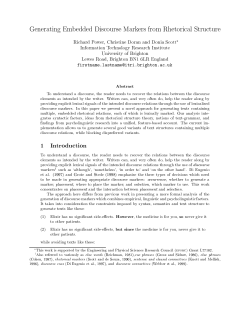 Generating Embedded Discourse Markers from Rhetorical Structure