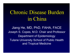 Chronic Disease Burden in China seminar presentation