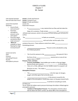 FORCES in FLUIDS Chapter 7 Mr. Swope