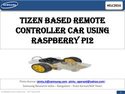 Tizen based remote controller CAR using raspberry pi2