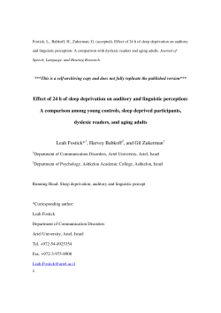 Effect of 24 h of sleep deprivation on auditory and linguistic perception
