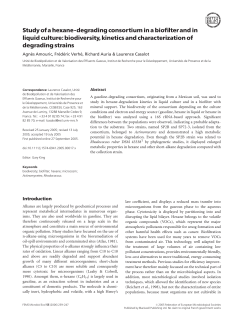 Study of a hexane - degrading consortium in a bio&cent;lter and in liquid