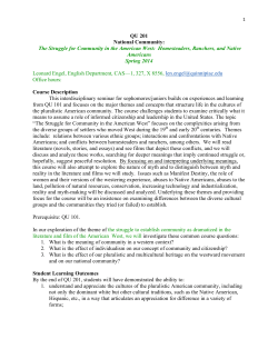 QU 201 National Community - Western Literature Association